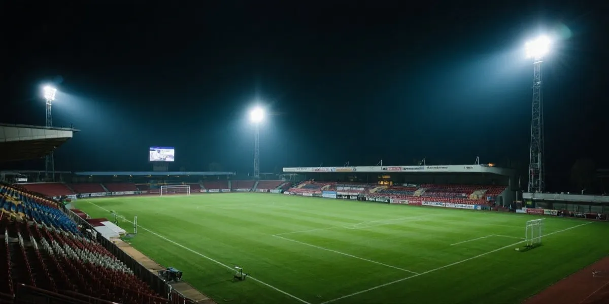 夜间球场与聚光灯视觉